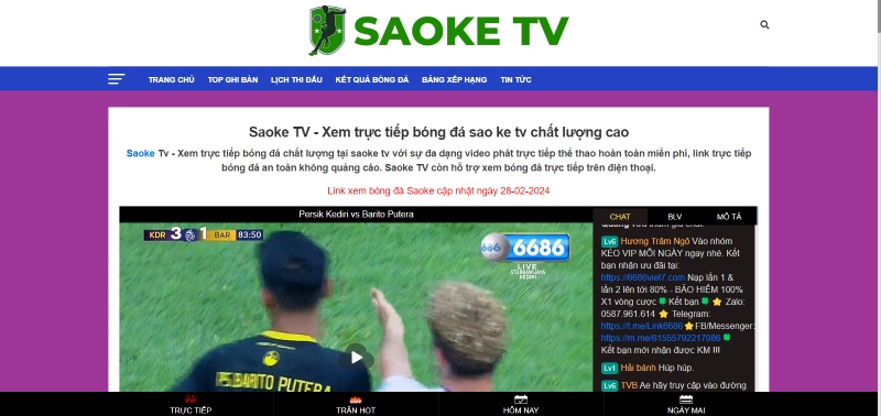 Trang web Saoke TV luôn làm mới chất lượng hình ảnh được phát